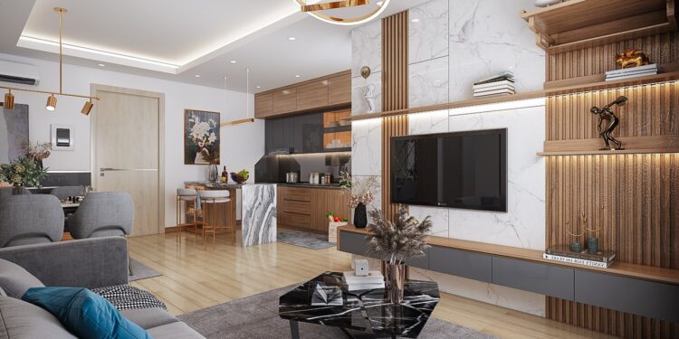 Thiết kế thi công nội thất phòng khách trọn gói