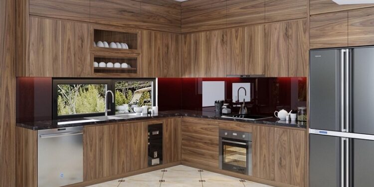 Thi công tủ bếp Laminate An Cường trọn gói